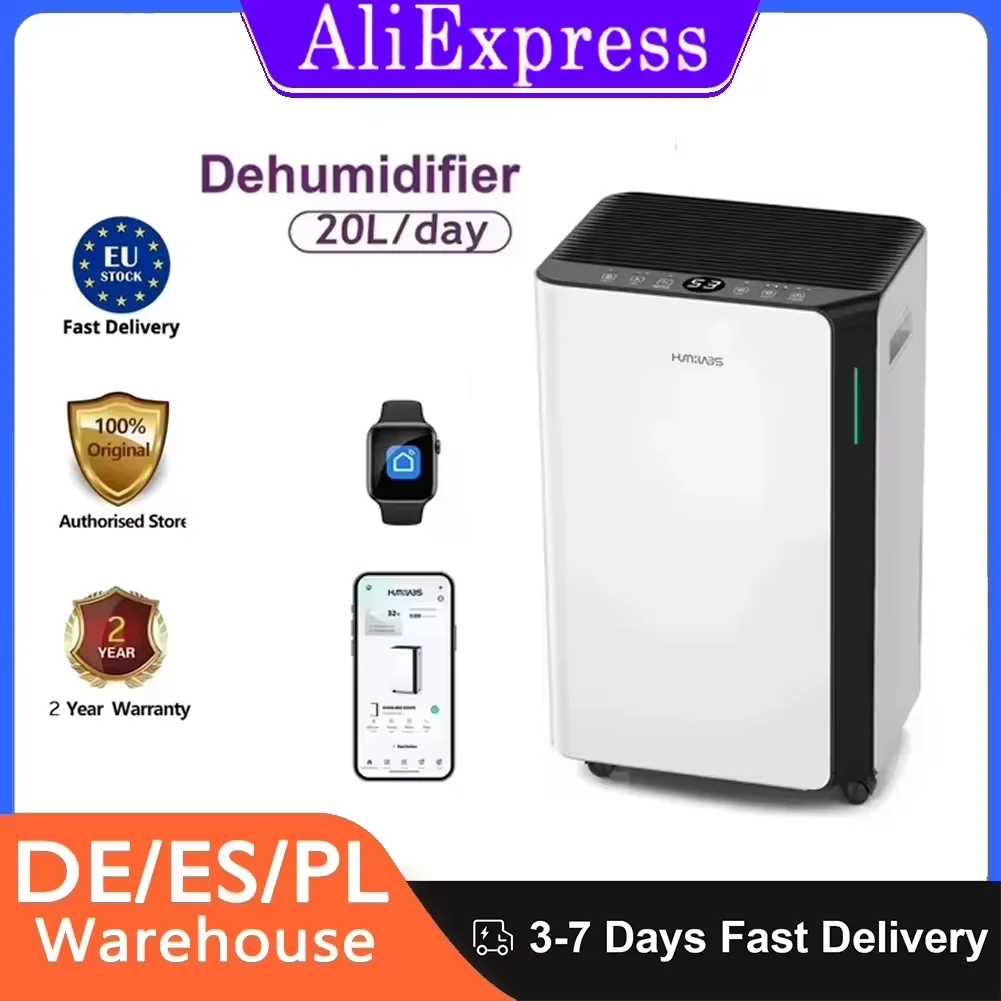 HUMILABS OL20-BD068CF Capacité de déshumidificateur portable Filtre amovible Réservoir 4,5 L et tuyau de vidange 3 modes Wi-Fi et contrôle par application