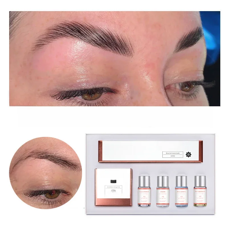 Pro Brow Lift Permanenten Wenkbrauw Lifting Brow Lamineren Kit met Vershoudfolie Voeding Keratine Permanenten Lotion voor Thuisgebruik - afbeelding 2