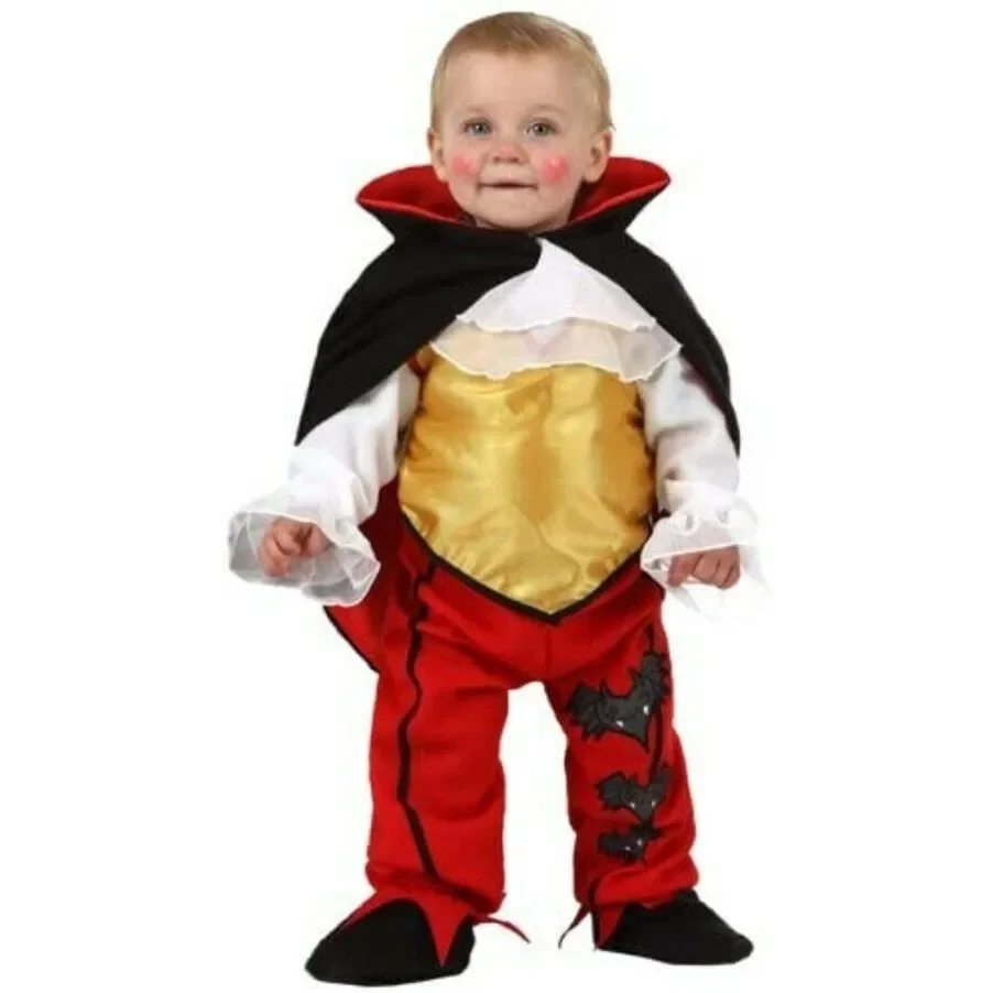 Traje de vampiro, cor vermelha, 6 a 12 meses bebê infantil para o teatro de festas de halloween