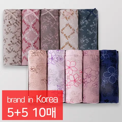 [콜라에스](10장세트) 여성 맥시팬티 19006+19007 여성속옷/팬티세트/데일리팬티/속옷/면팬티/삼각팬티/여자팬티
