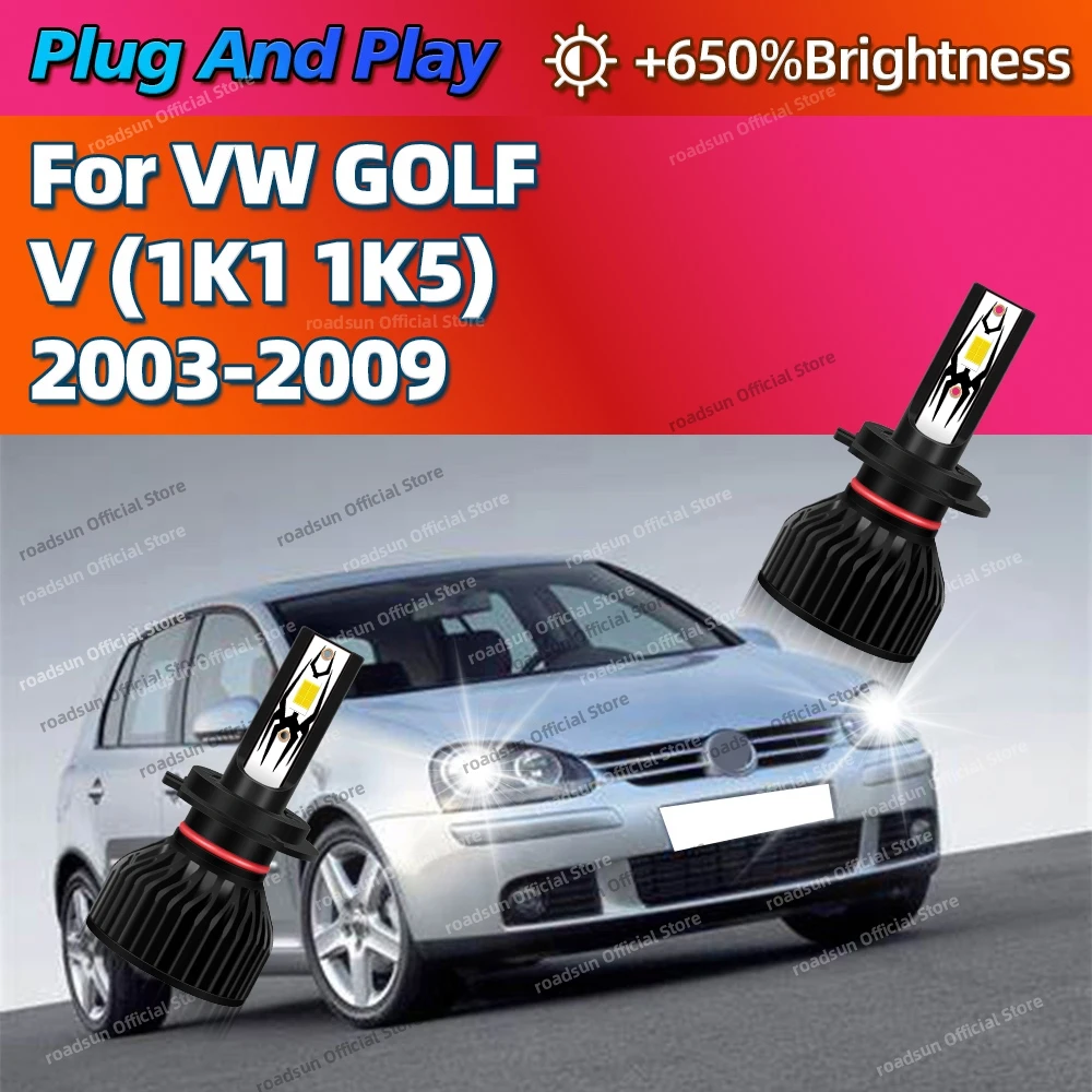 

2/4Pcs 30000LM LED Bulb Headlight Auto Diode Lamps Turbo Fan 6000K 12V For VW GOLF V 1K1 1K5 2003 2004 2005 2006 2007 2008 2009