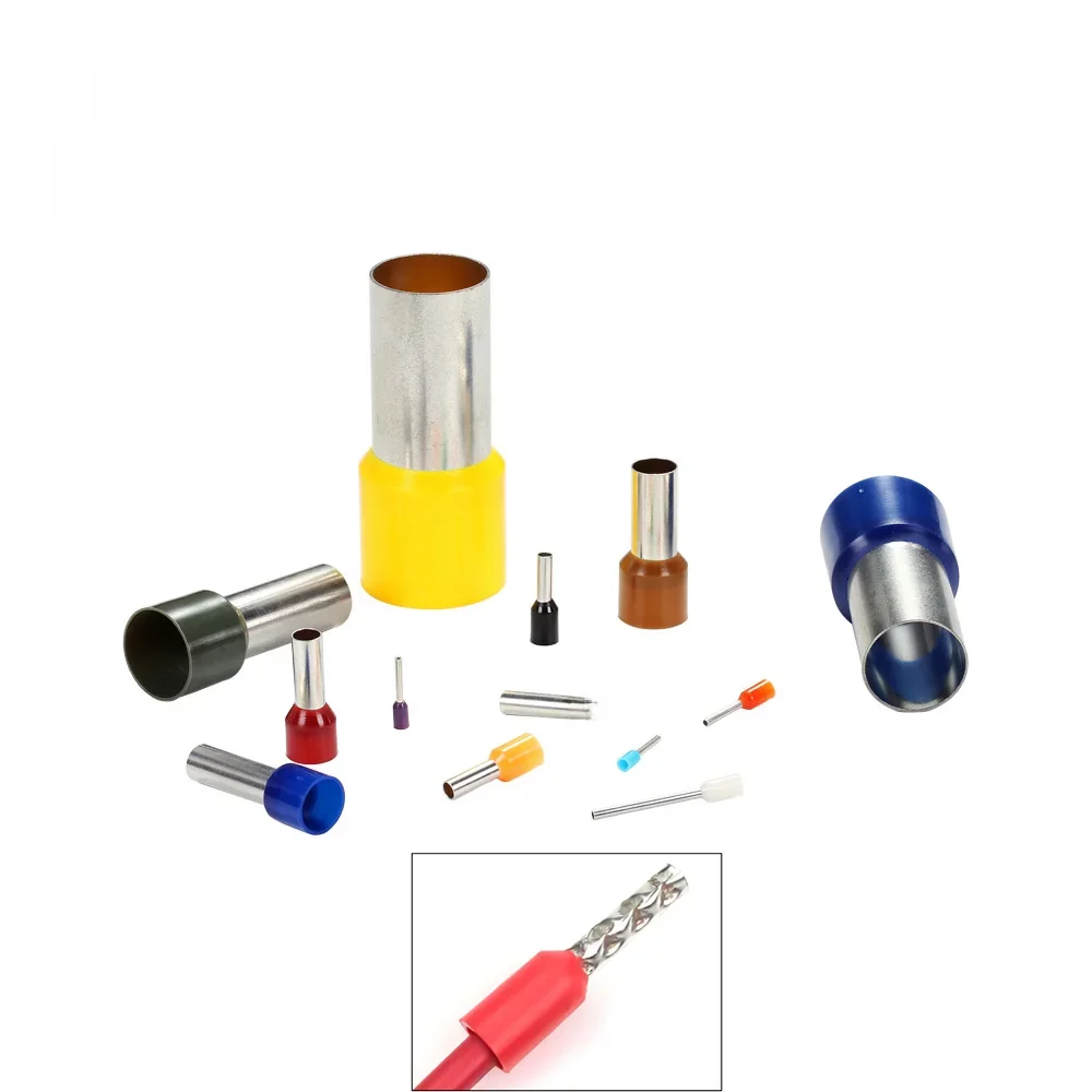 100 pièces virole connecteur électrique extrémité de fil à sertir Terminal de fil électrique terminateur de câble isolé assortiment de Contacts 12awg