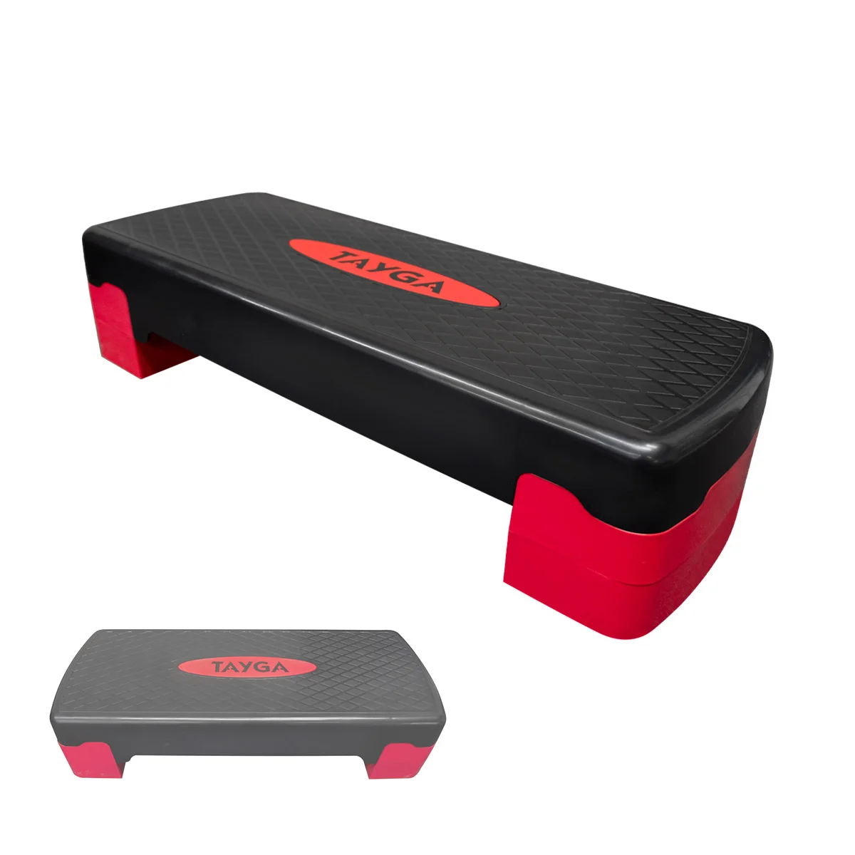 Banco para aerobics rojo/negro Tayga, yoga antideslizante Step aeróbico ajustable Paso de equilibrio deportivo Entrenamiento de gimnasio