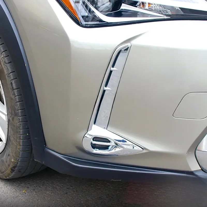 Chrome Car Front Bumper Fog Light Decoration Strip Foglight Cover Trims For 2019-2024 Lexus UX200 UX250h