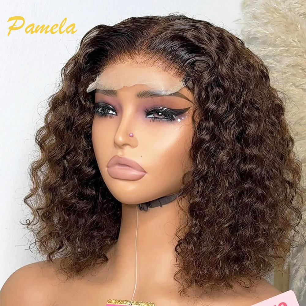 

Ombre Blonde Colored Curly Short Bob WigS 13x4 HD Transparent Lace Front Human Hair Glueless Wigs For Women Ready To Wear