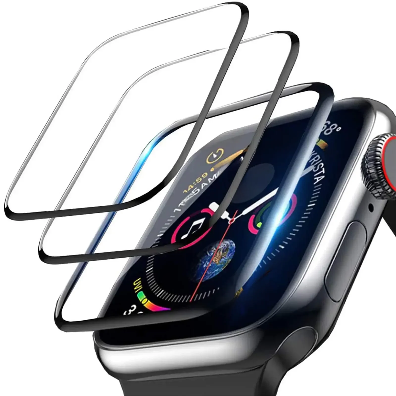 Szkło hartowane 3D do paska Apple Watch 41 mm 45 mm 42/38 mm Folia ochronna na ekran Akcesoria iwatch Series 7 6 5 4 3 Se 40 mm 44 mm — zdjęcie 2