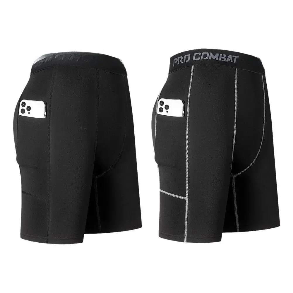 AliExpress NONE High Performance Men's Compression Shorts With Pocket - Quick Dry Breathable Stretchy Base Layer For Cycling Sports Gym