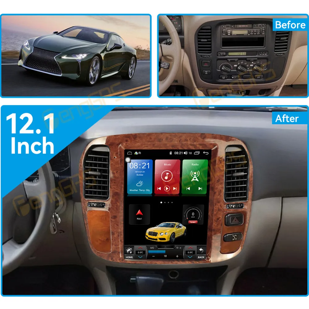 For Toyota Land Cruiser 100 LC100/Lexus LX470 1992-2002 Android Car Radio Screen Stereo Receiver Autoradio Multimedia Player GPS