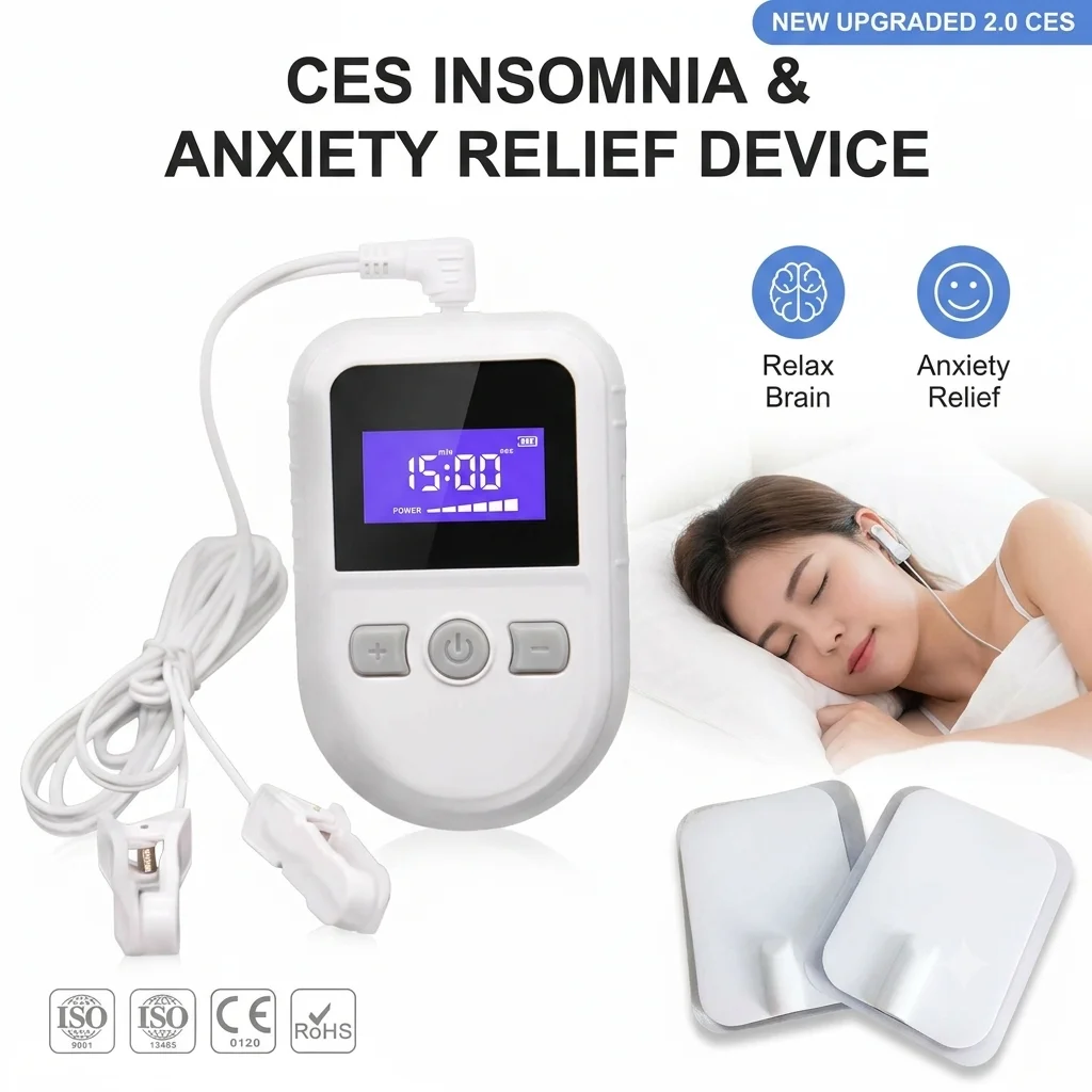 CES Microcurrent Sleep Aid Device Insomnia Treatment Machine Low Frequency Pulse Therapy for Anxiety Relief Relaxation Sleep Fast Stimulator Smart Electronic Sleep Instrument