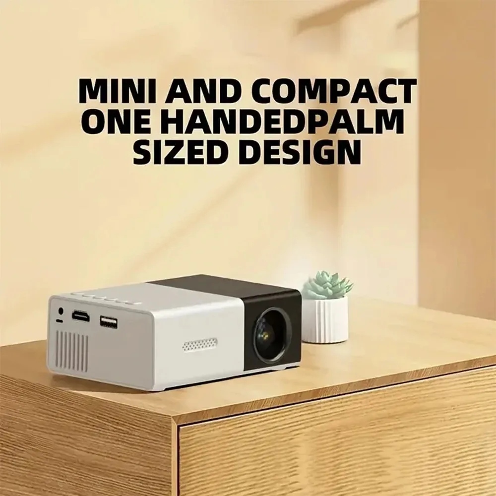 Mini proiettore HD 1080P portatile con supporto estraibile | Proiettore Video Domestico Cablato Supporta USB SD AV HD