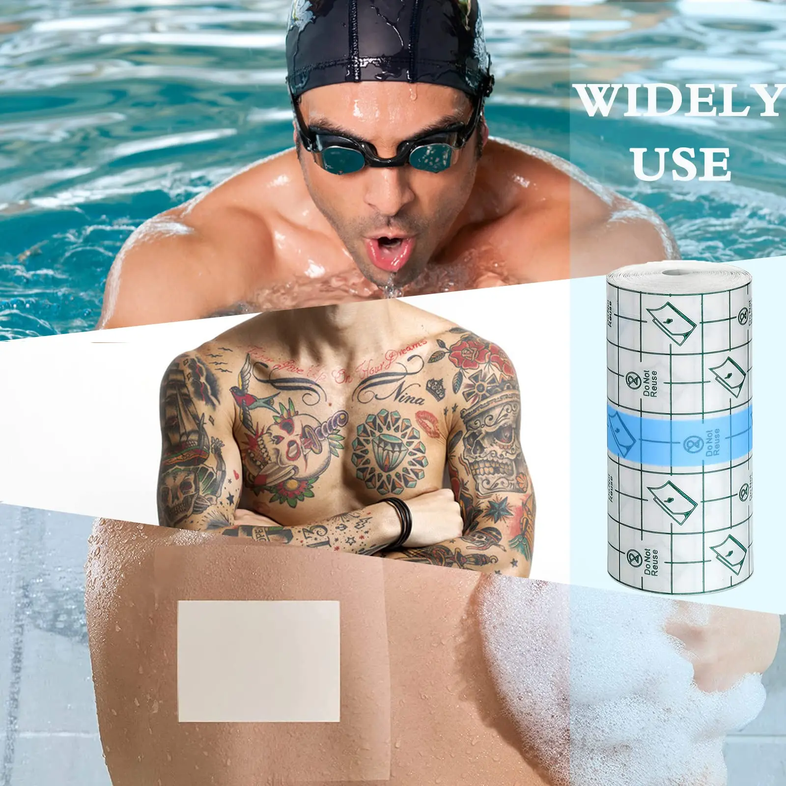 waterproof dressing for tattoos Tattoo Aftercare Bandages 8" x10 Yard Second Skin Bandage Tattoo Cover Up Tape Faster Tattoo Healing Recovery and Skin Care Protection Waterproof Bandage Transparent Film : Beauty & Personal Tattoo Aftercare Bandage, Tattoo Wrap