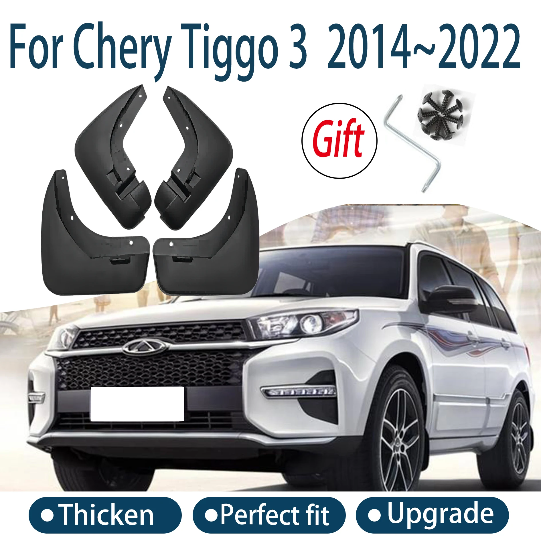 

Auto Parts For Chery Tiggo 3 DR EVO5 2014~2022 Fender Lining Car Front Rear Wheel Fender Splash Guard Accessories Mudguard Skin