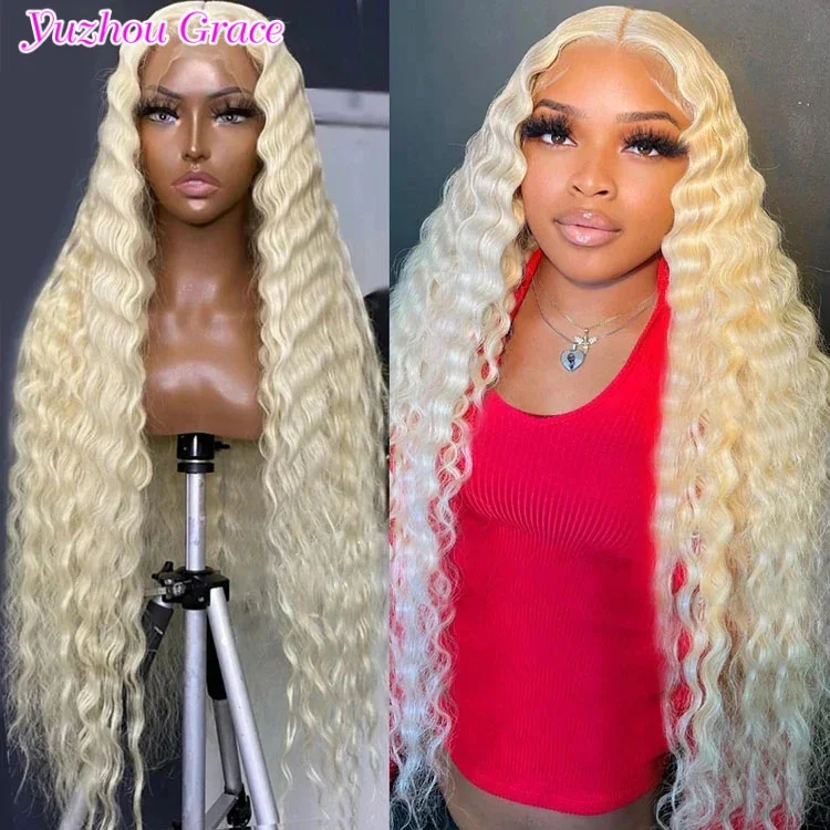 

13x4/13x6 Loose Deep Wave 613 Blonde Lace Front Wigs Brazilian Human Hair Yuzhou Grace