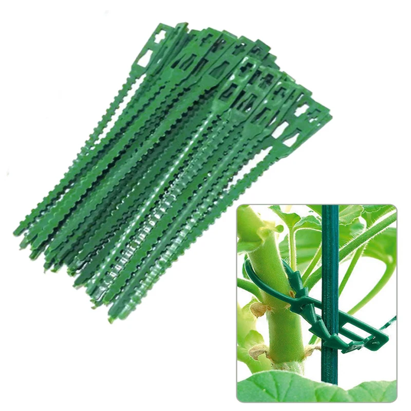 30/50/100/200pcs Reusable Garden Nylon Cable Tie Plant Support Bush Fastener Tree Lock Nylon Adjustable Plastic Gardening Cable