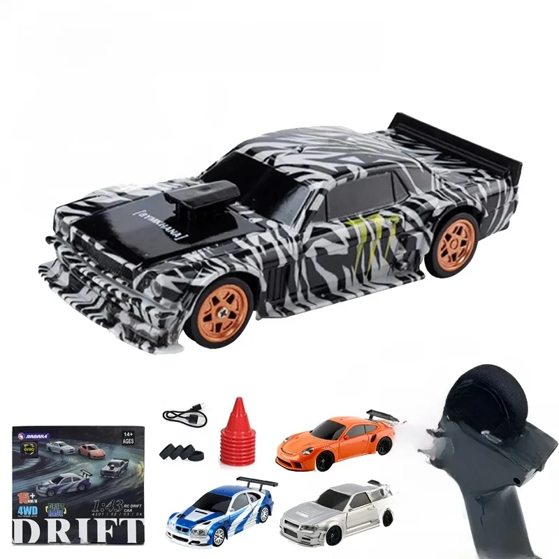 Verbeterde Gyro 1/43 RC Drifting Car Racing RTR 4WD Hoge Snelheid Radio Control Model 2.4G Drift Race Voertuig mini Geschenken - afbeelding 2