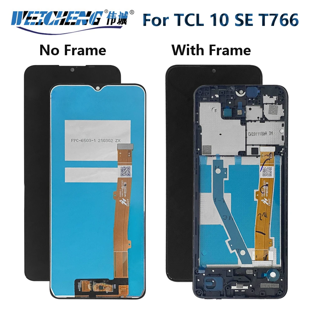 

Original New Sensor LCD Display Touch Screen Digitizer Assembly For TCL 10 SE LCD T766H T766J T766U with frame Mobile Pantalla