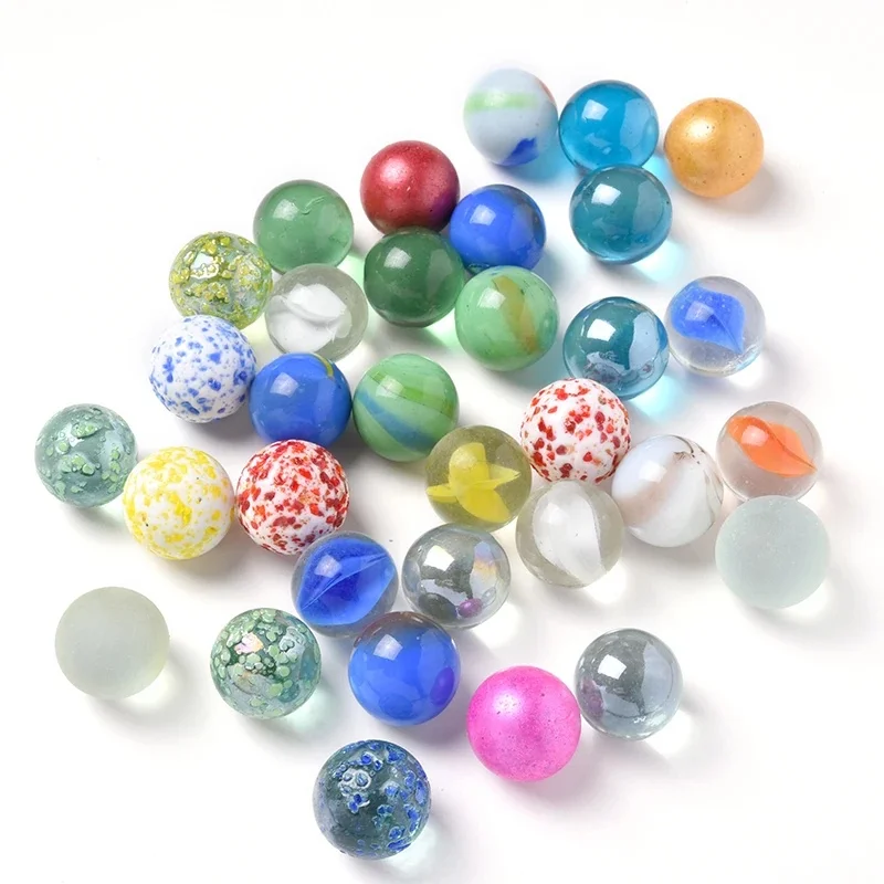 10/20 pièces boule de verre 16 Mm crème Console jeu Stress flipper bétail petites billes Pat jouets Parent-enfant Machine perles