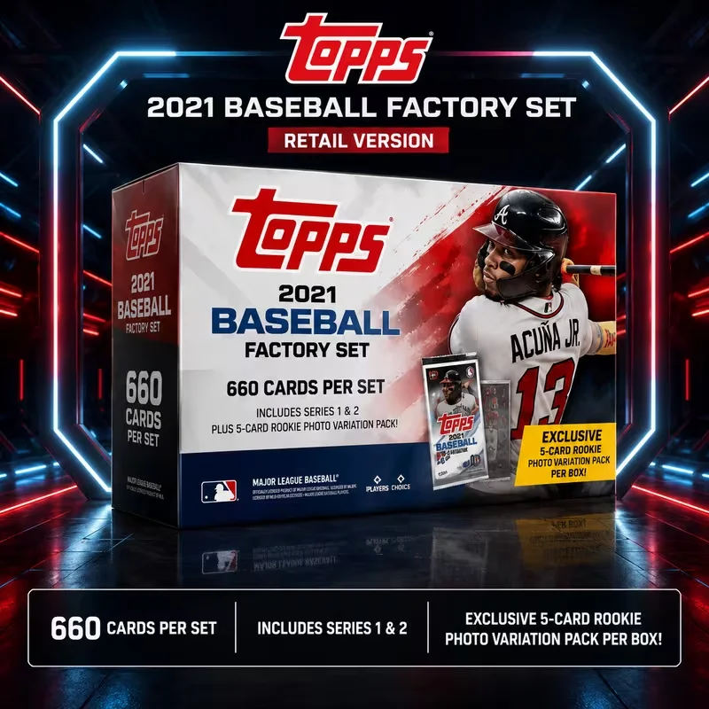 2021 Topps MLB Baseball Factory Complete Set Retail Version 660 Cards With Exclusive 5-Card Rookie Photo Variation Pack Series 1 And Series 2 Baseball Card Collection Sealed Collector Edition Gift