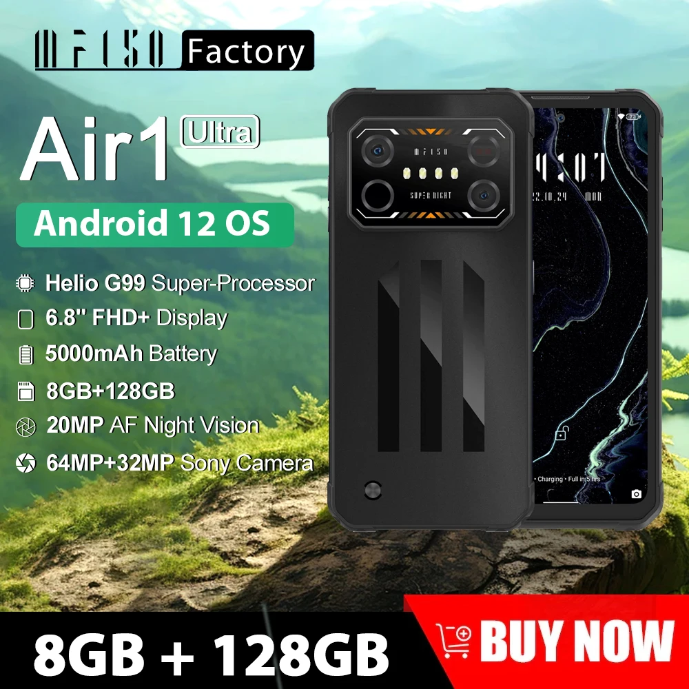 IIIF150 Air1 Ultra 8GB 128GB Cellphones Helio G99 6.8 Inch FHD+ 120Hz Display Mobile Phone 64MP Android 12 Rugged Smartphone