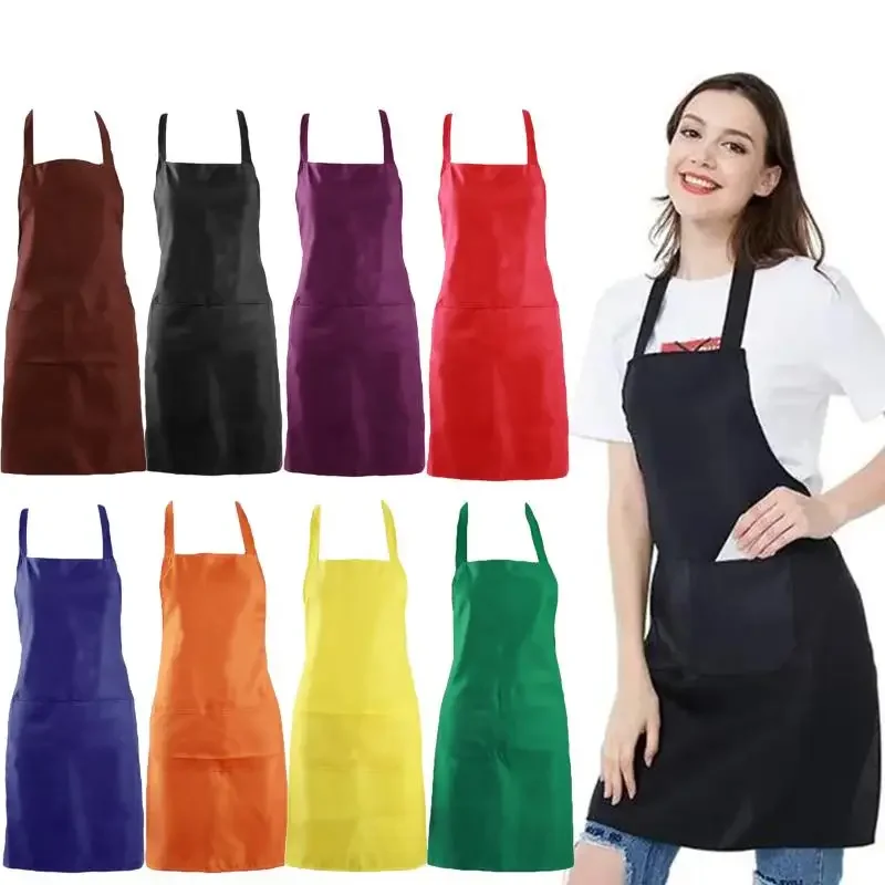 Tabliers de cuisine pour femmes, vêtements de cuisson de Chef à domicile avec poches, bavoir imperméable pour adultes, sac de taille, tablier
