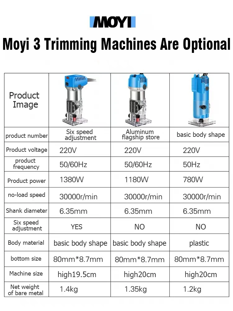 Electric Trimmer  Wood Router Machine   Milling Carving Engraving Power Tools With Mill Cutter Carpentry Manual Trimming Tools