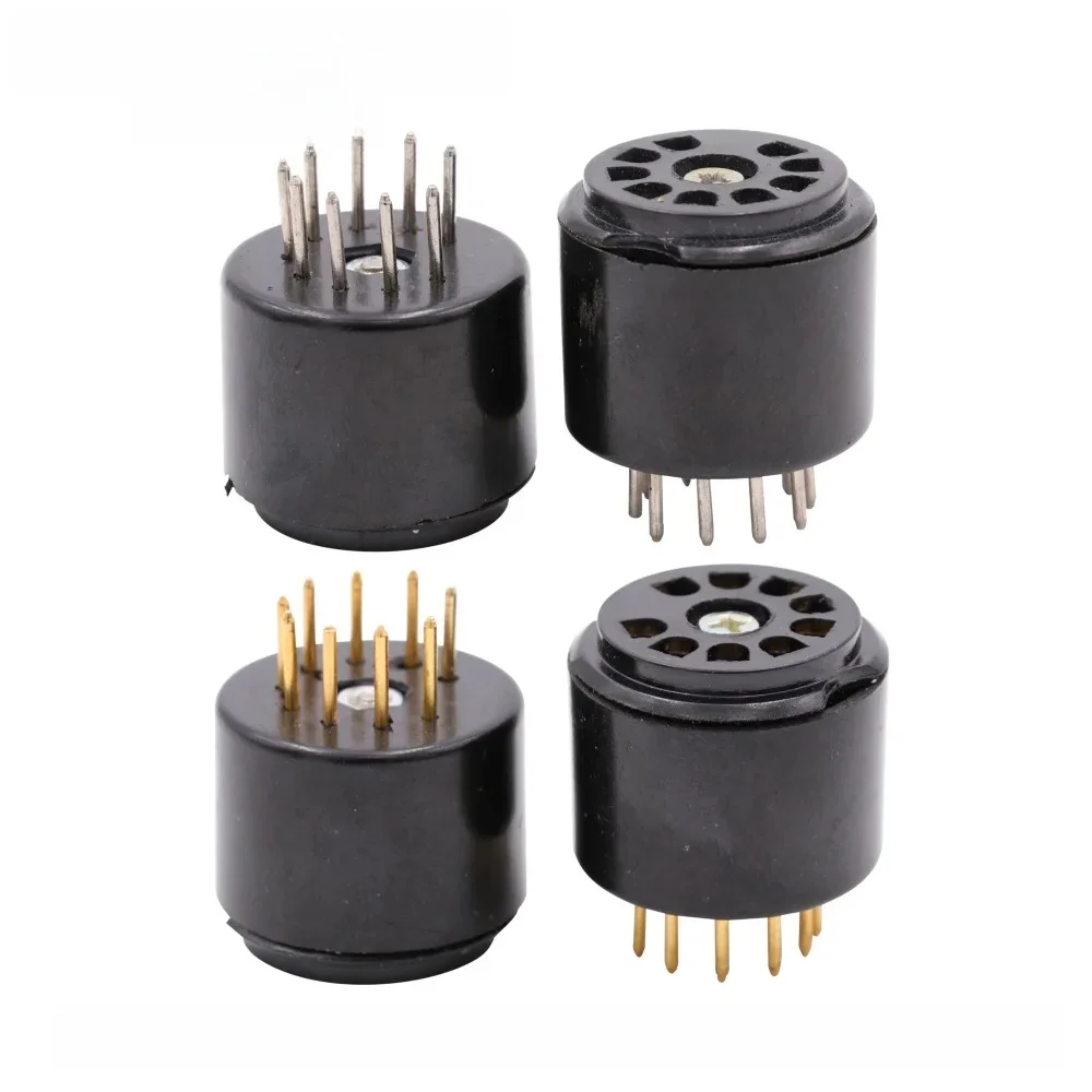Bakelit 9pin Vakuum Rohr Buchse Prüfung Schoner Für 6DJ8 12AX7 ECC83 B339 CV492 6L13 12AU7 ECC82 B329 CV491 Hifi Rohr AMP DIY 2 PC