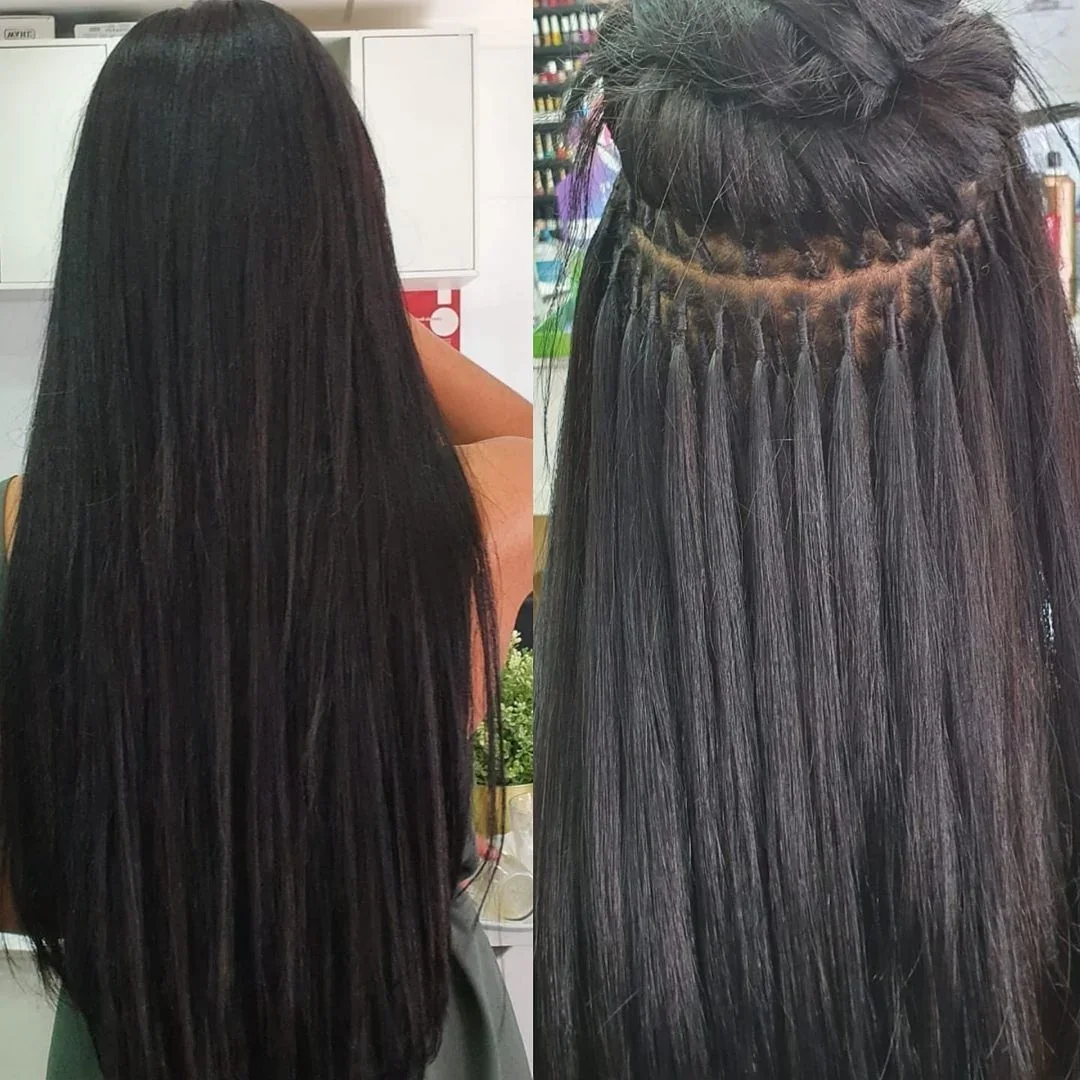 Silky Straight Micro Loop Ring Human Hair Extensions 16-26 inches Micro Link Hair 50pcs Nautral Black 1B For Black Women