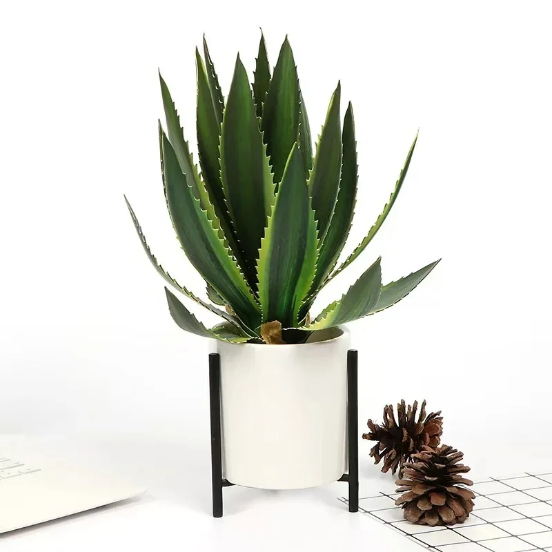 Fausses plantes succulentes e vera, profitabilité artificielle, agave verte, feuilles tropicales, jardin, balcon, bureau, fête de Noël, décoration d'intérieur