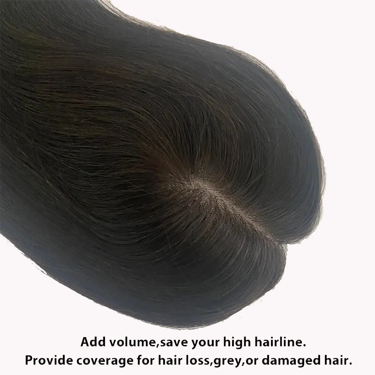 أغطية شعر بشري متينة، قاعدة أحادية وبولي يوريثان دقيقة مع مشابك على نظام قطع الشعر القابلة للتنفس لتغطية الشعر الرمادي أو الرقيق