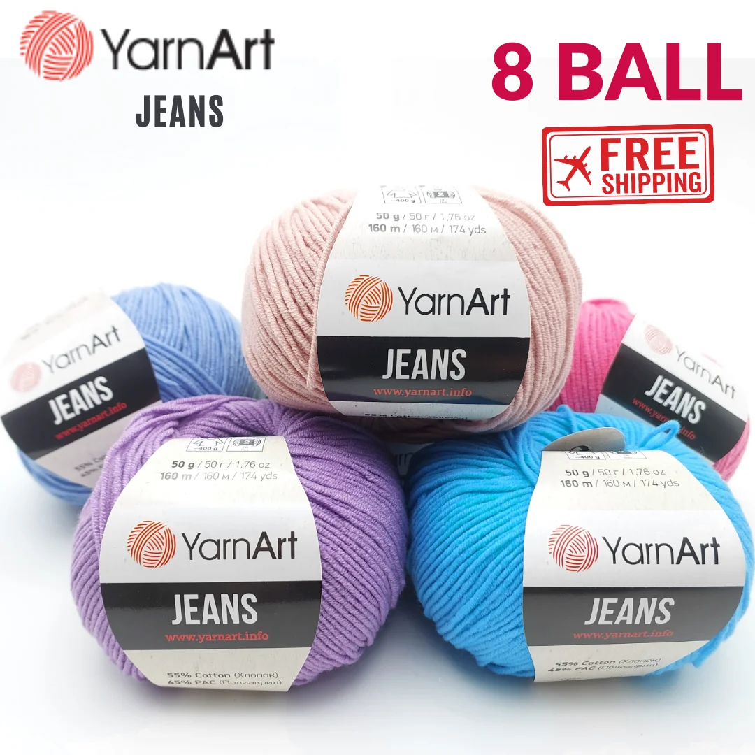 

YarnArt Jeans Soft Cotton Yarn for Hand Knitting Amigurumi Craft Crochet Thread DIY Baby Knitwear Blanket Sweater Shawl Ornament