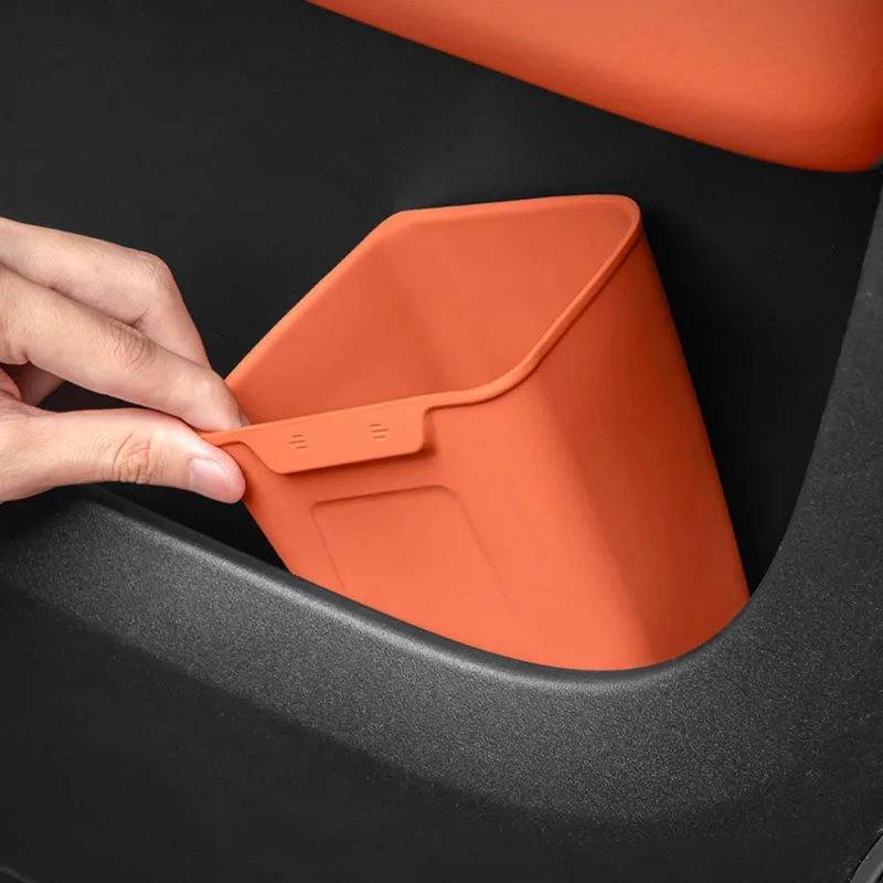 Universal Car Door Trash Can Mini Garbage Bin Silicone Waterproof Auto Door Pocket Storage Box Interior Organizer for Car Access view 6