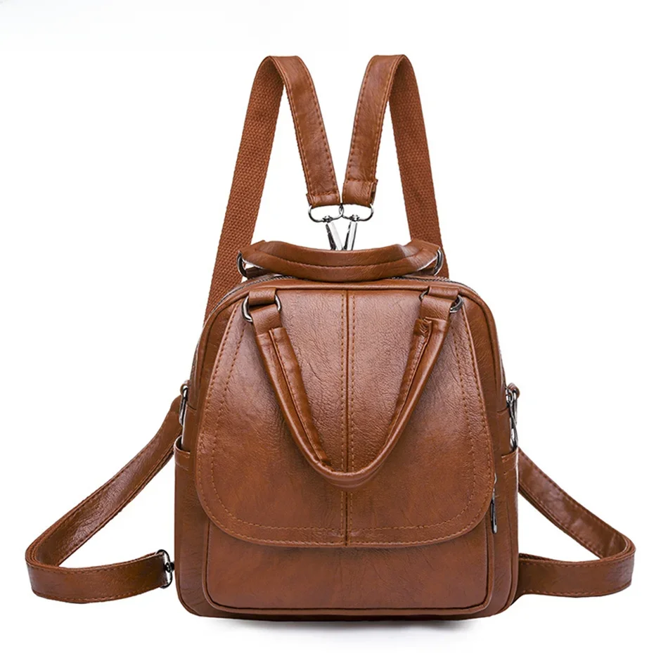 Plecak damski mały Retro plecak wielofunkcyjny o dużej pojemności torba na ramię Crossbody damski plecak podróżny Mini torebka — zdjęcie 2