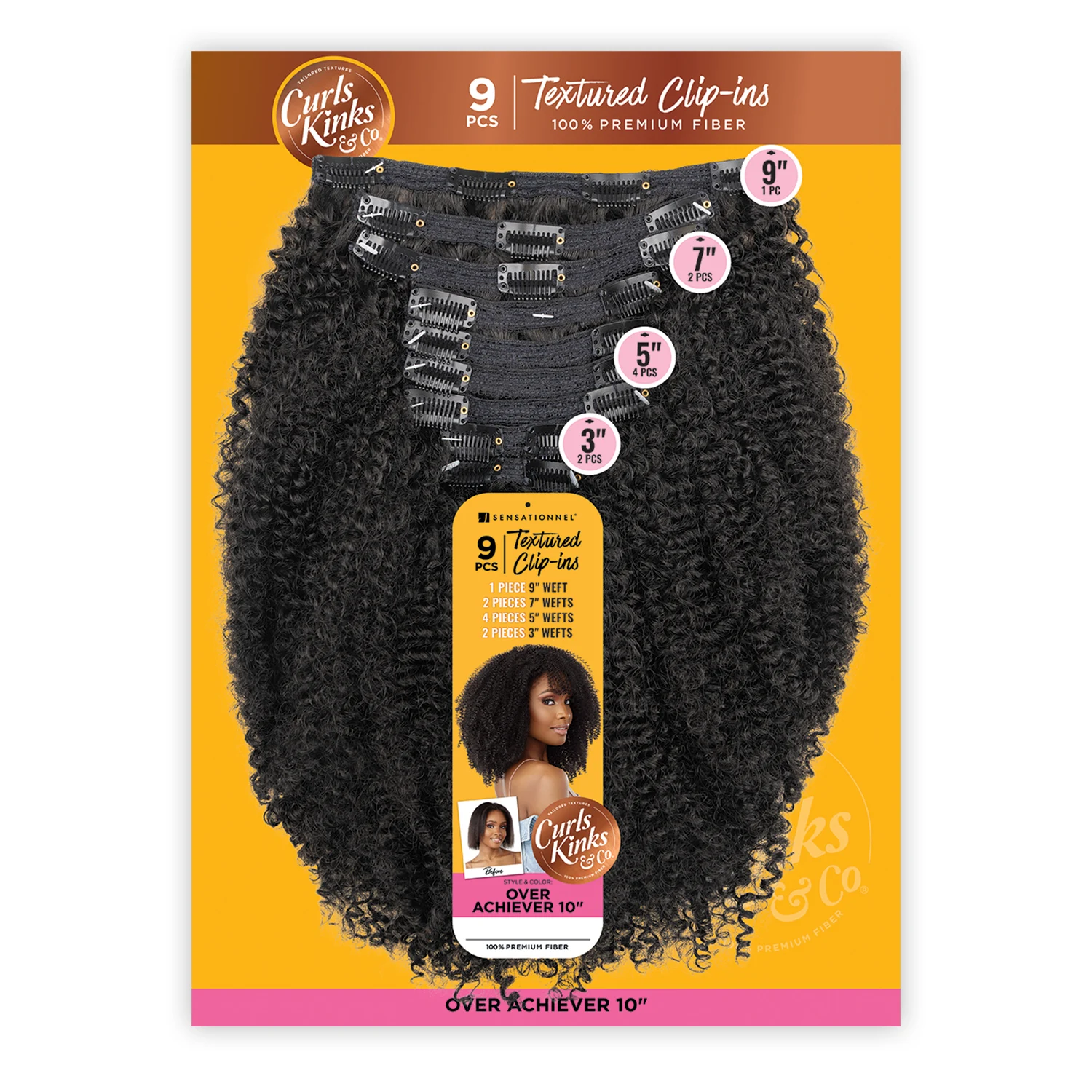 

Sensationnel Textured Synthetic Clip-Ins Weave Curls Kinks N Co Over Achiever 10" (9Pcs)