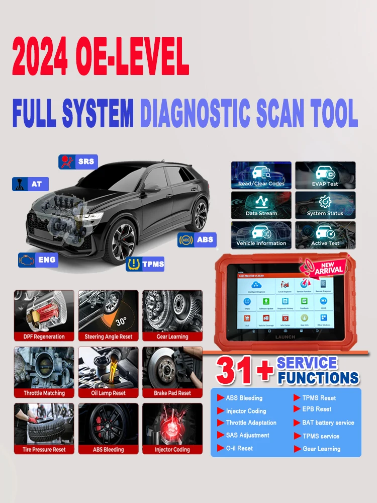 2024 LAUNCH X431 PRO STAR Elite OBD2 Scanner Bidirectional CANFD DOIP 31+ Resets FCA Autoauth Key Program Diagnostic Tools