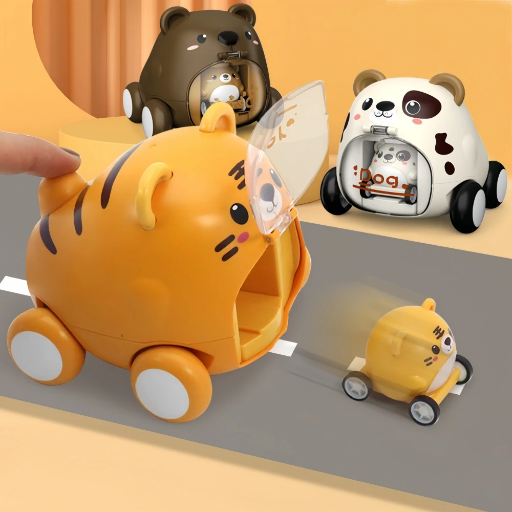 Baby Push-to-Eating Toy Car, bonito Pet Shape, adequado para presentes de aniversário para crianças, meninos e meninas