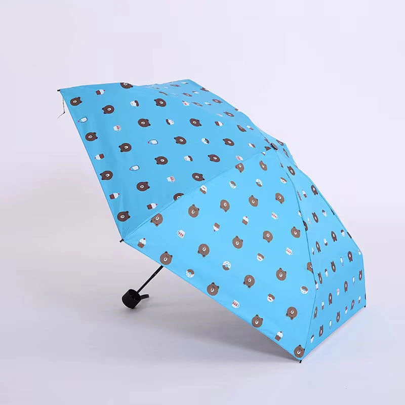 Automatic Folding Umbrella Girl Boy Sunscreen Umbrella Sunny Rainy Cartoon Bear Children Automatic 8 Bone Adult Umbrella Travel