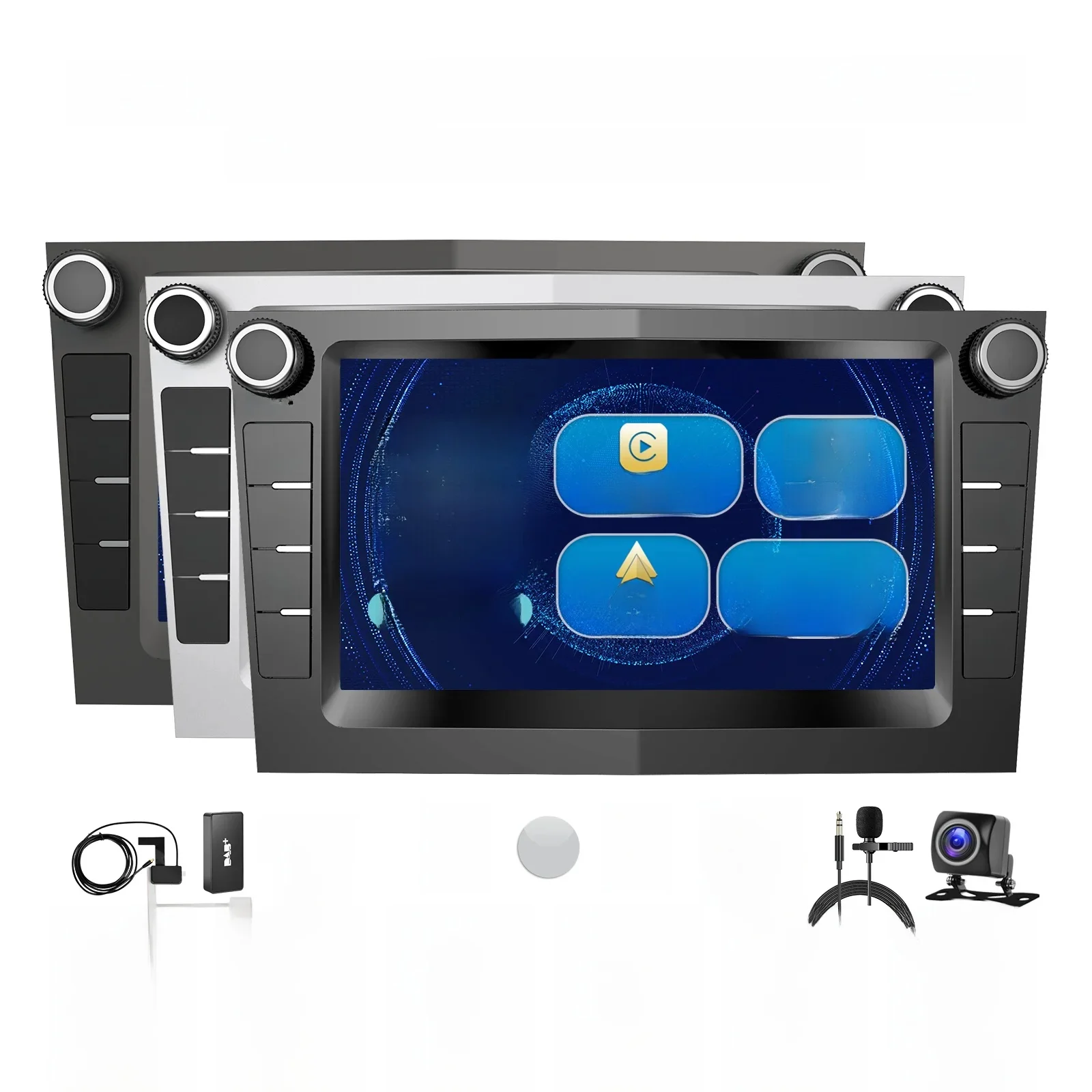 ESSGOO Android 14 4+64G Autoradio mit Wireless Carplay für Opel Corsa C/D, Astra G/H, Zafira B, Vectra, 7" IPS-Bildschirm, GPS, Navigation, WLAN, DAB+, RDS, FM, Bluetooth, USB, SWC, Multimedia-Player.