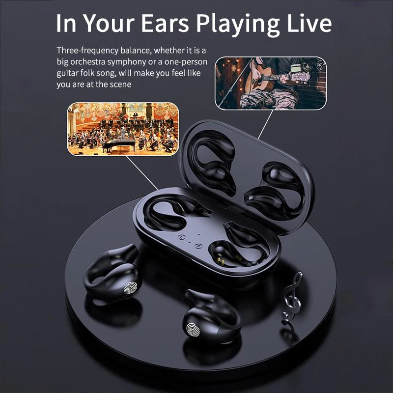 HiFi Drahtlose Kopfhörer Knochenleitung Konzept Ohr-Clip Sport Spiel Musik Touch Control Noise Cancelling TWS Bluetooth Kopfhörer