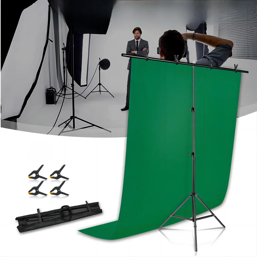 Zestaw stojaków SH w kształcie litery T z tkaniną w tle Video Chroma Key Green Screen Frame Stand For Photography Photo Studio Props — zdjęcie produktu 7
