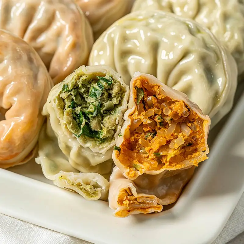 Vollgefüllte Jongju Hanok King Mandu Fleisch- und Kimchi-Knödel (2 Beutel/4 Beutel)