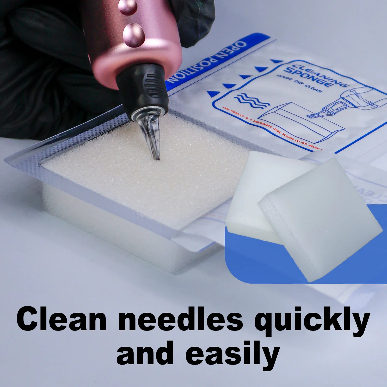20 Pcs Tattoo Cleaning Sponge Pads Rinse Dip Clean Easy Tattoo Needle Cleansing Pads Tattoo Studio Supplies Tattoo Accessories