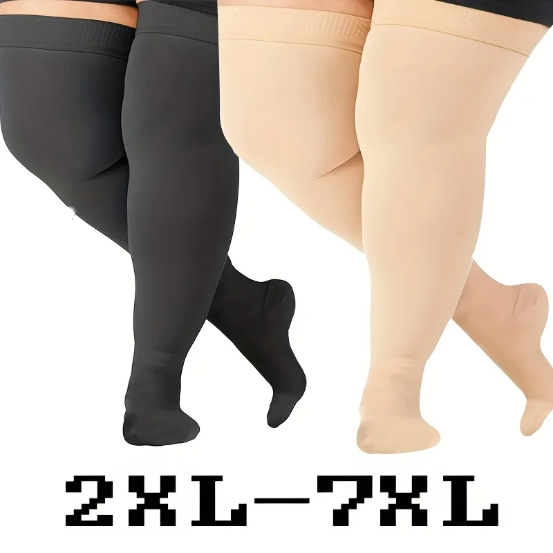 Unisex-Overknee-Kompressionssocken in Übergröße für Männer und Frauen, 2XL, 3XL, 4XL, 5XL, 6XL, 7XL