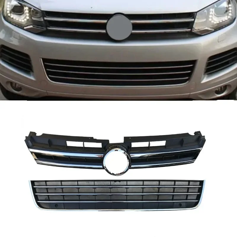 7P 6853677 A Dla VW Touareg 2011 2012 2013 2014 2015 Automatyczna wymiana przedniej maski Zderzak Siatka Kratka Dolna Kratka — zdjęcie 2