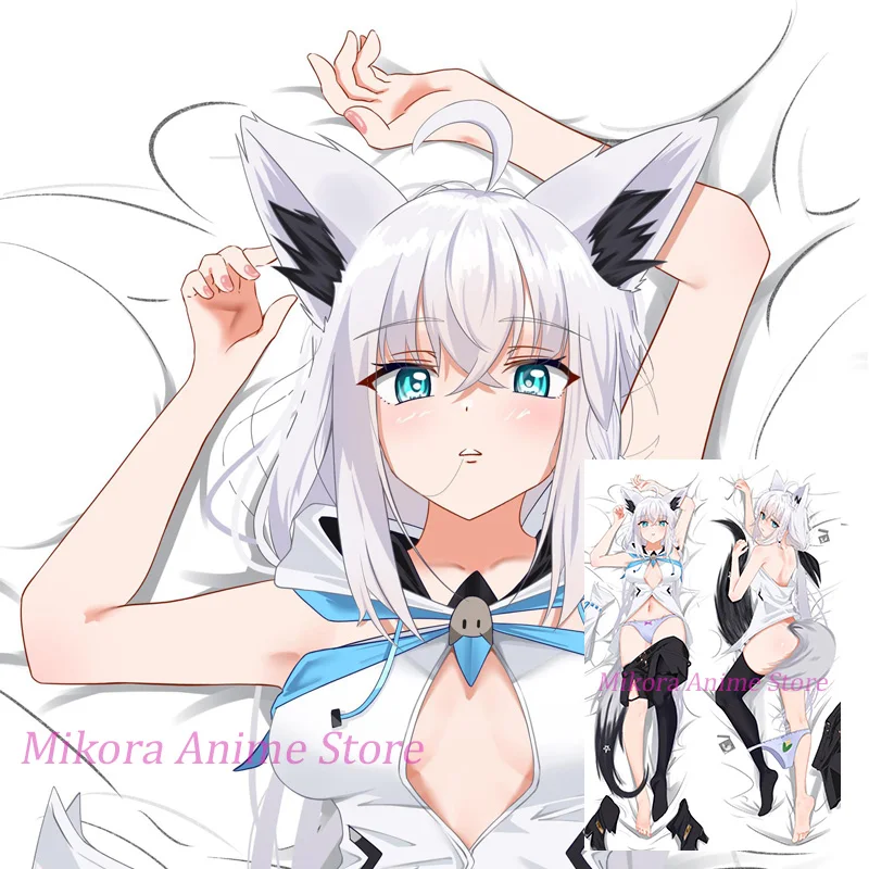 Dakimakura Shirakami Fubuki VTuber Anime Body Pillow Cover Double Sided Print Life Size Pillowcase Gift