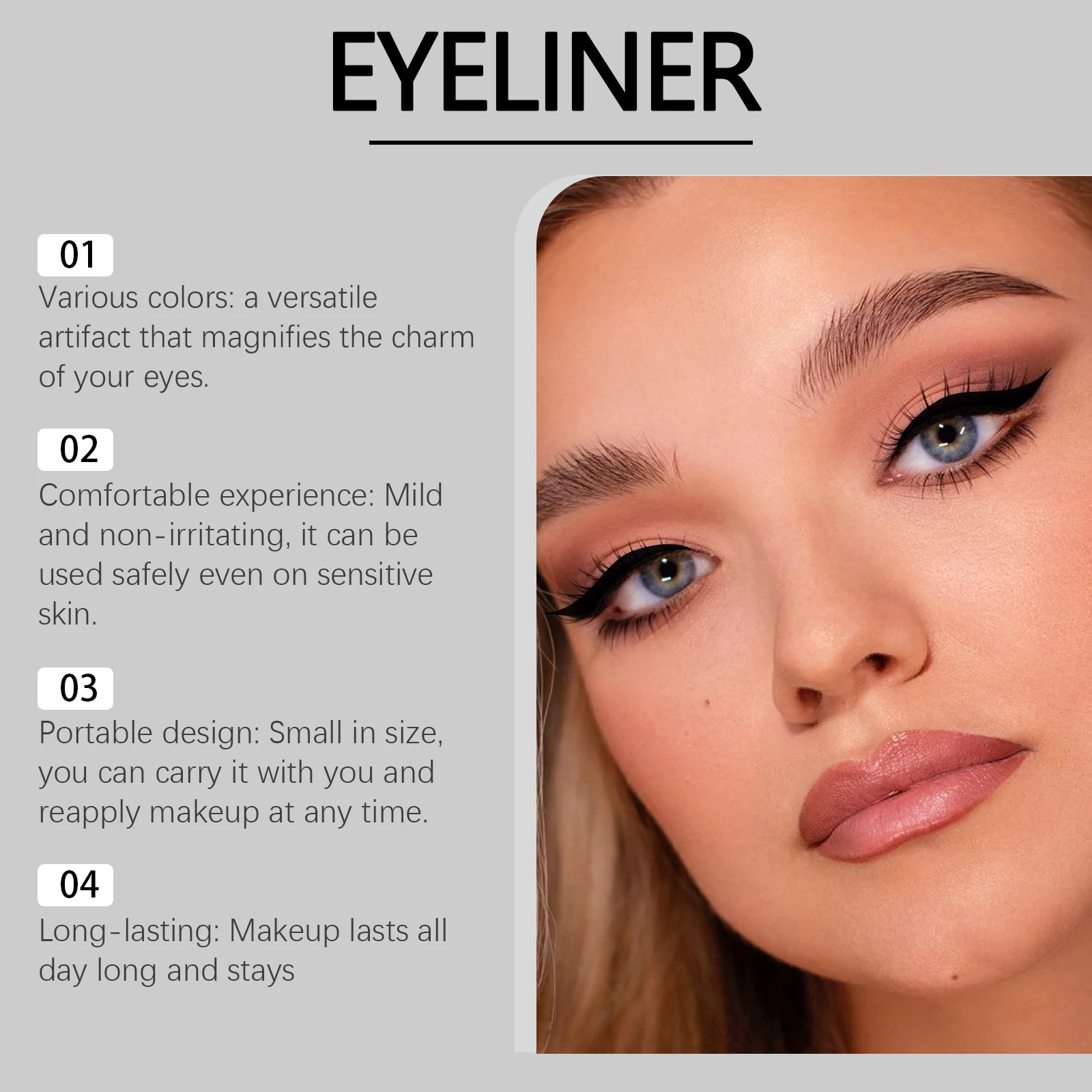 EELHOPE Mehrfarbiger Eyeliner, sanftes Augen-Make-up, nicht reizend, langlebiger Eyeliner, wasserdicht, mild, tragbar, Make-up-Eyeliner