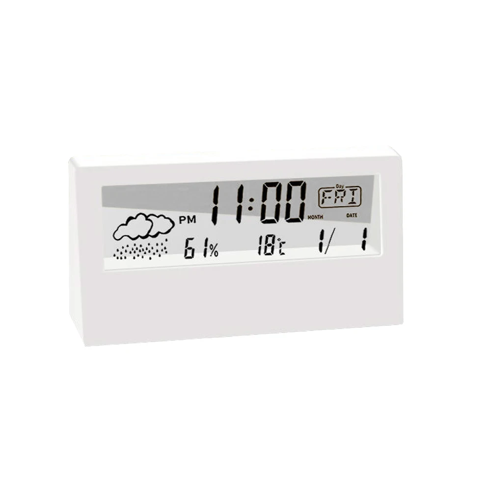 [ABC0261]디지털 탁상 시계 알람시계 스마트 시계 일시,날씨,온도,날씨,습도표기 테이블 시계 온습도시계 