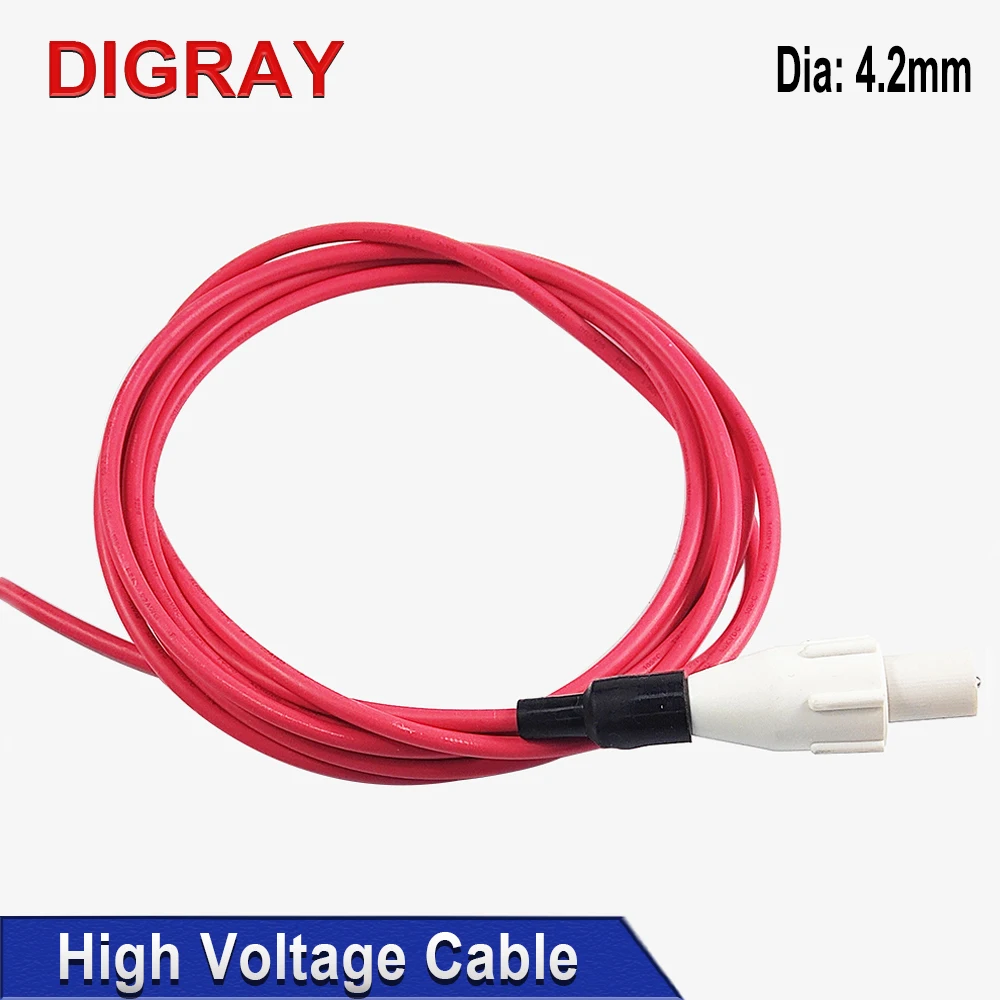 DIGRAY 40KV High Voltage Cable Red Positive Lead Wire 3 Meters for Co2 Laser Power Supply Laser Tube Cutting Engraving Machine