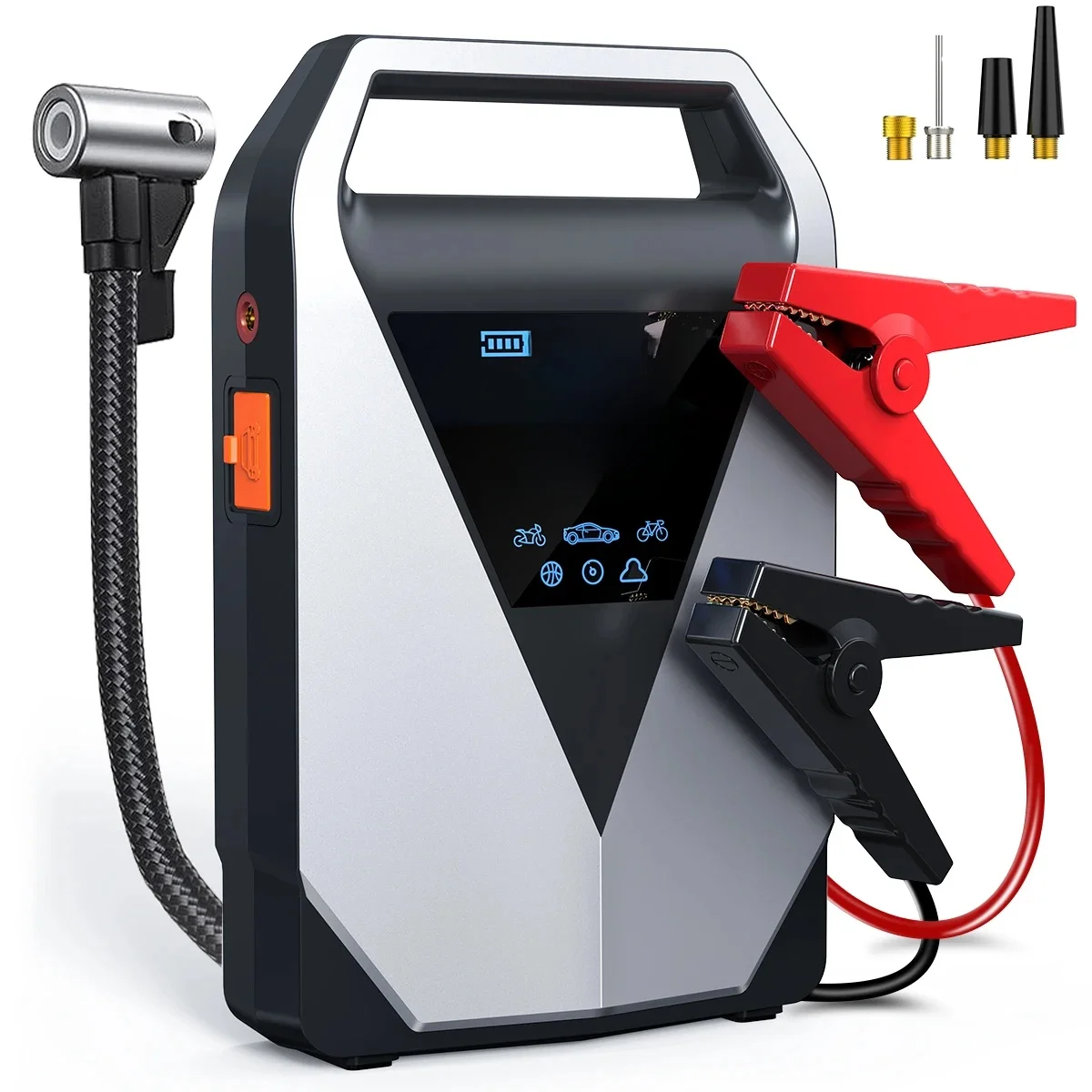 4 In 1 Auto Jump Starter Luchtpomp 150PSI Luchtcompressor Bandpomp 12000mAh Batterij Booster Pack 3000A Auto Booster Startapparaat - afbeelding 2