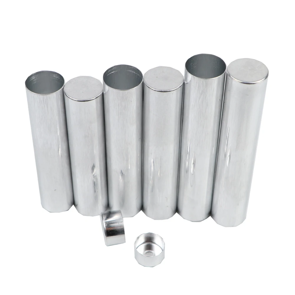 500 Pieces/Carton Dental Lab Aluminum Tube Empty Dental Cartridges With Cover For Flexible Acrylic Denture Diameter 22mm