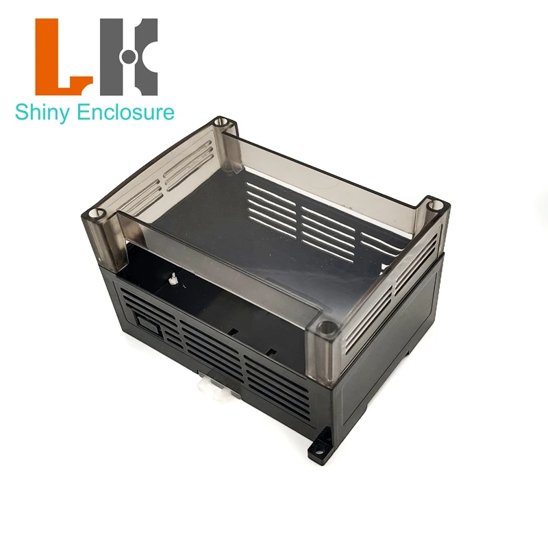 Semi Transparent Plastic Industrial Control Box 125x90x72mm Panel Enclosure DIY Din Rail PCB Project Electronic Junction Box